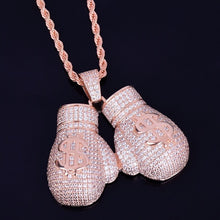 Load image into Gallery viewer, Ice Diamond Stone Boxing Gloves Pendant
