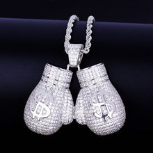 Load image into Gallery viewer, Ice Diamond Stone Boxing Gloves Pendant
